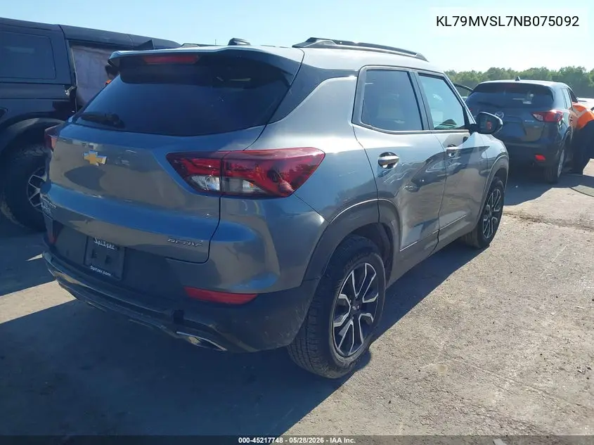 2022 Chevrolet Trailblazer Fwd Activ VIN: KL79MVSL7NB075092 Lot: 45217748