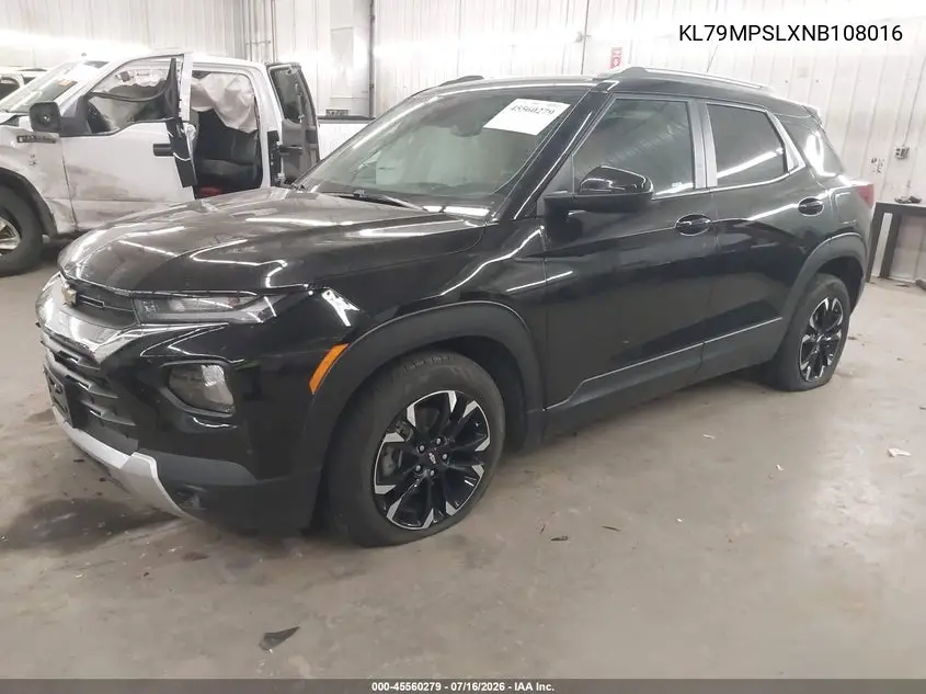 2022 Chevrolet Trailblazer Fwd Lt VIN: KL79MPSLXNB108016 Lot: 45560279