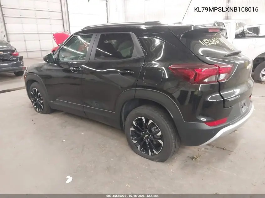 2022 Chevrolet Trailblazer Fwd Lt VIN: KL79MPSLXNB108016 Lot: 45560279