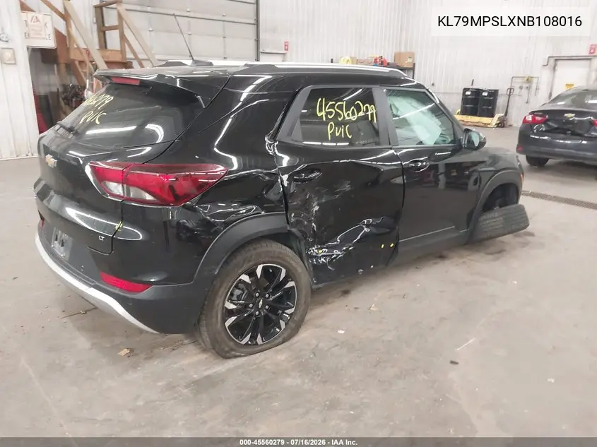 2022 Chevrolet Trailblazer Fwd Lt VIN: KL79MPSLXNB108016 Lot: 45560279