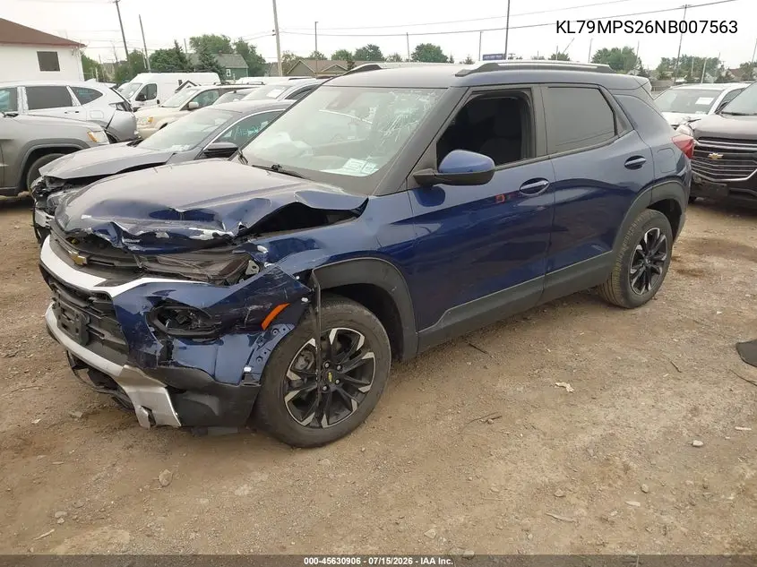 2022 Chevrolet Trailblazer Fwd Lt VIN: KL79MPS26NB007563 Lot: 45630906
