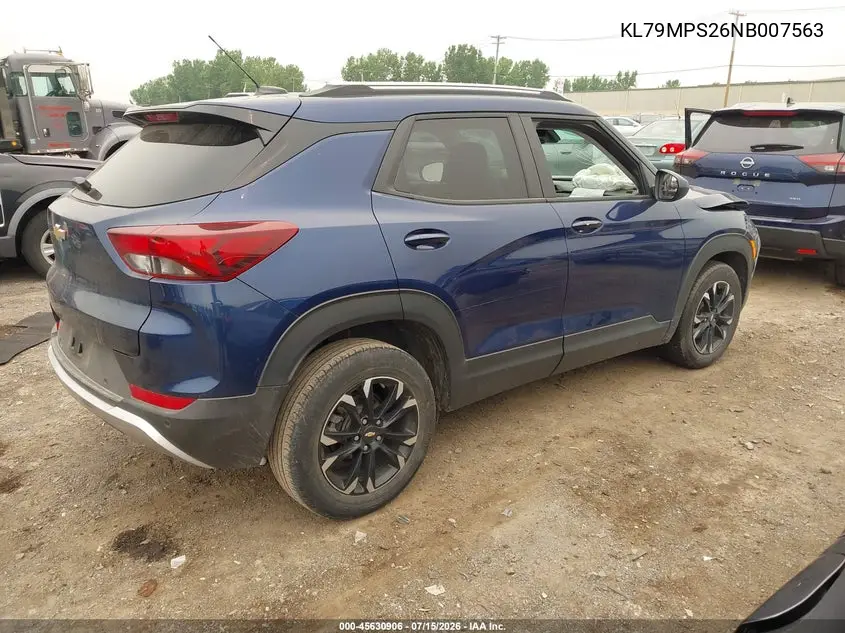 2022 Chevrolet Trailblazer Fwd Lt VIN: KL79MPS26NB007563 Lot: 45630906