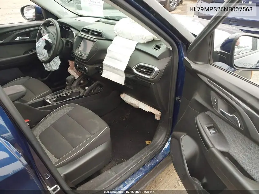 2022 Chevrolet Trailblazer Fwd Lt VIN: KL79MPS26NB007563 Lot: 45630906