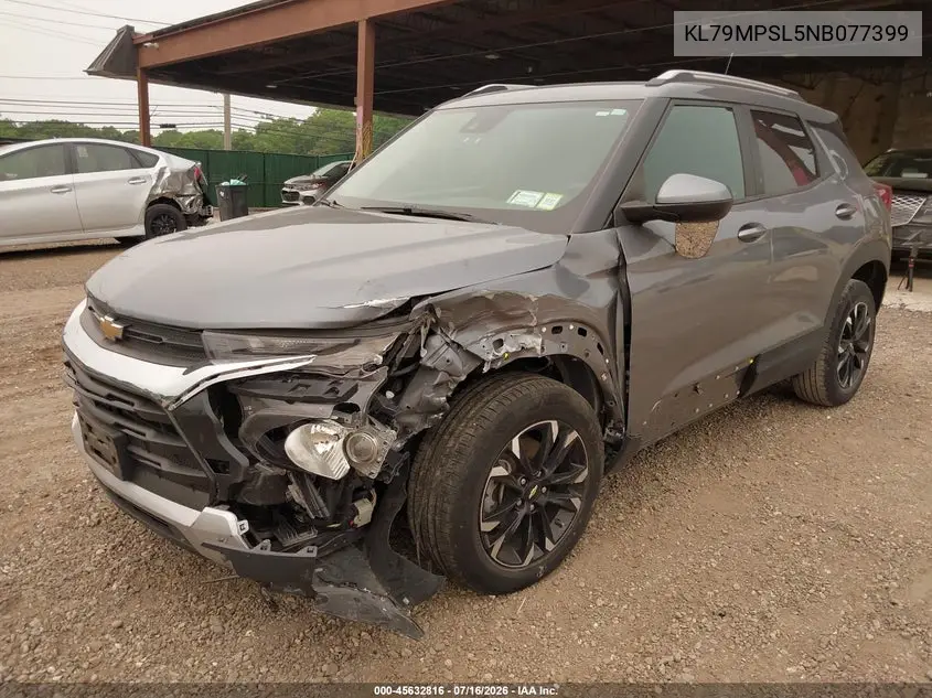 2022 Chevrolet Trailblazer Fwd Lt VIN: KL79MPSL5NB077399 Lot: 45632816