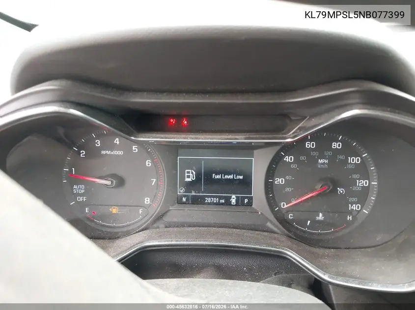 2022 Chevrolet Trailblazer Fwd Lt VIN: KL79MPSL5NB077399 Lot: 45632816
