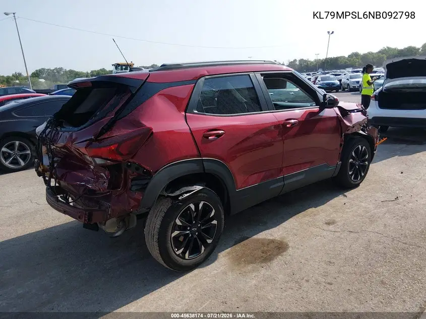 2022 Chevrolet Trailblazer Fwd Lt VIN: KL79MPSL6NB092798 Lot: 45638174