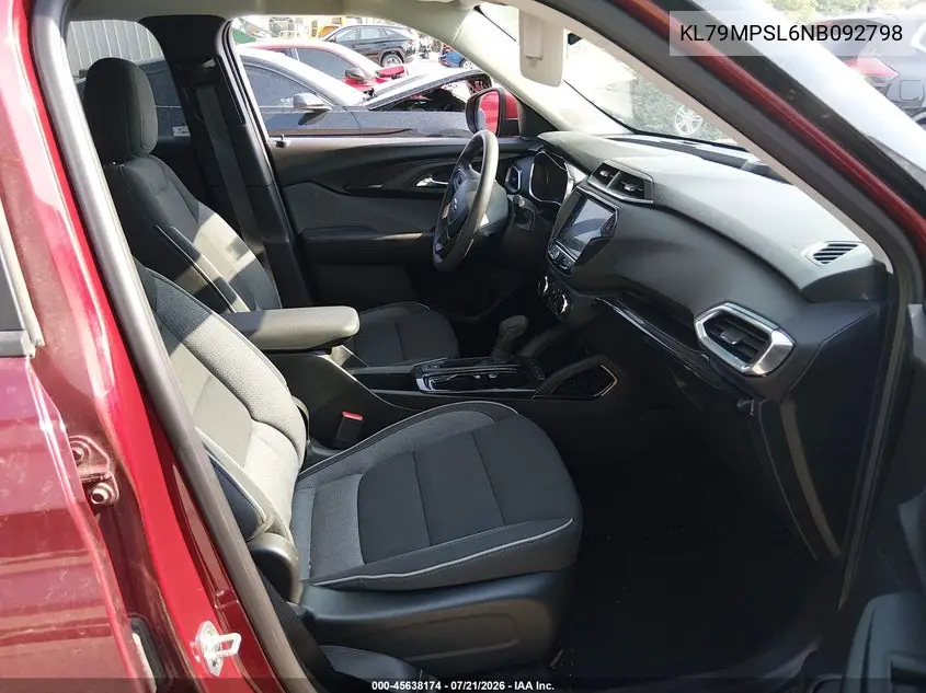 2022 Chevrolet Trailblazer Fwd Lt VIN: KL79MPSL6NB092798 Lot: 45638174