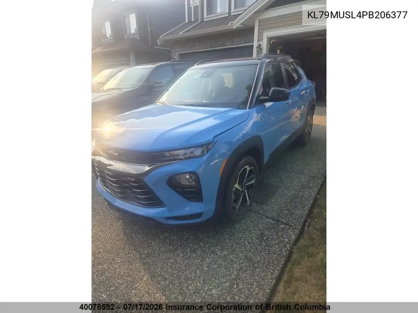 2023 Chevrolet Trailblazer Rs VIN: KL79MUSL4PB206377 Lot: 40078592