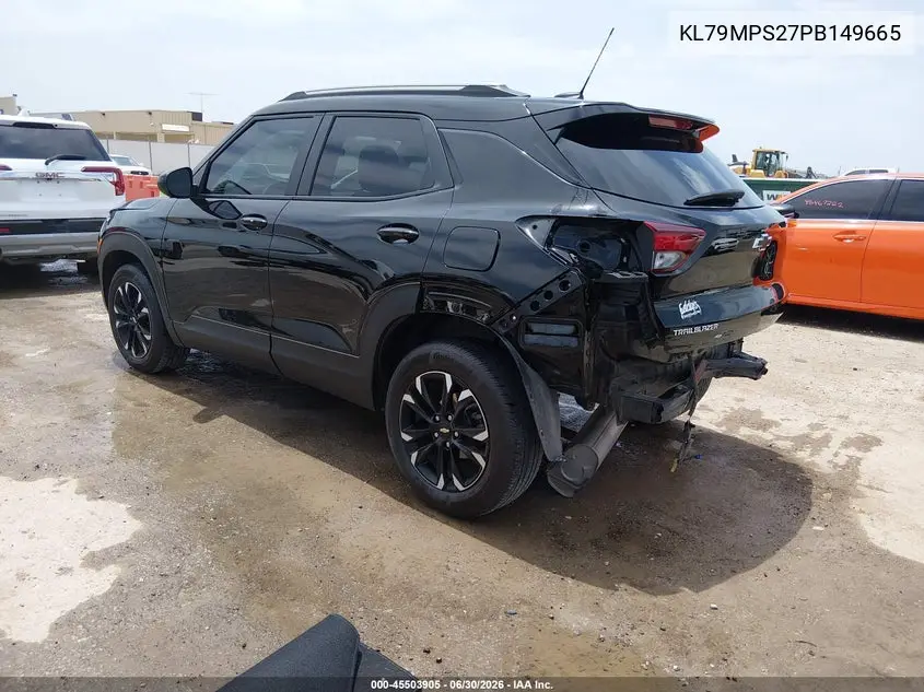 2023 Chevrolet Trailblazer Fwd Lt VIN: KL79MPS27PB149665 Lot: 45503905