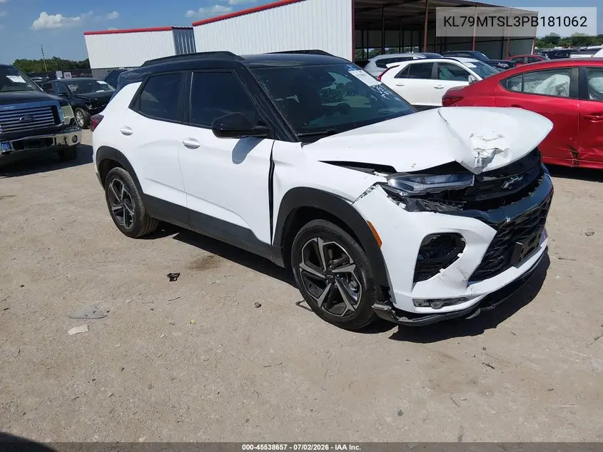 2023 Chevrolet Trailblazer Fwd Rs VIN: KL79MTSL3PB181062 Lot: 45538657
