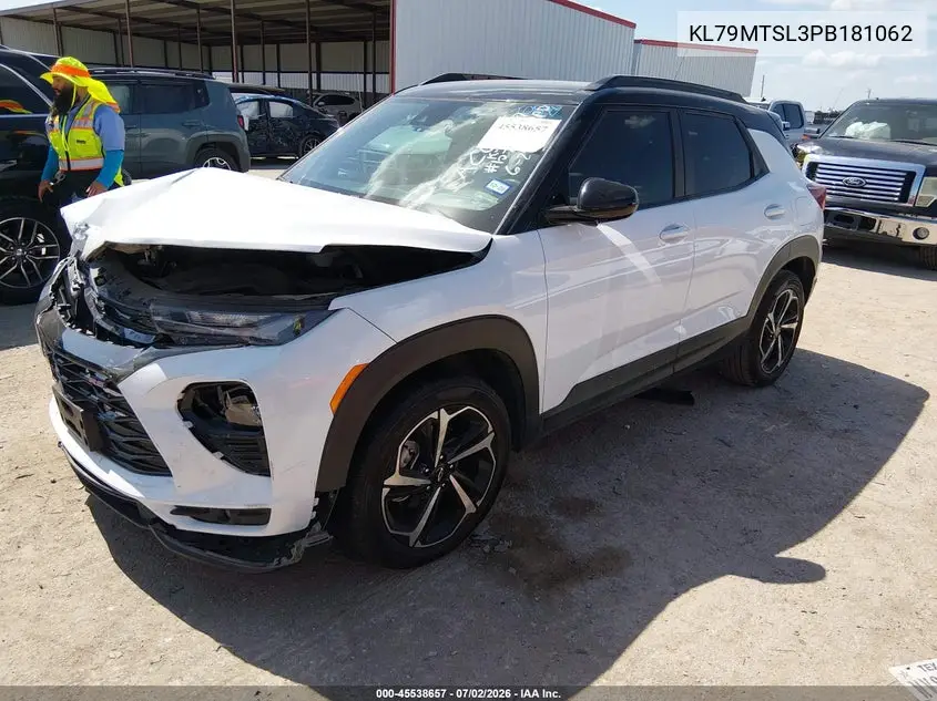 2023 Chevrolet Trailblazer Fwd Rs VIN: KL79MTSL3PB181062 Lot: 45538657