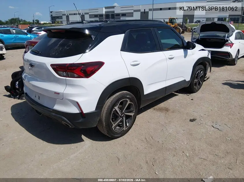 2023 Chevrolet Trailblazer Fwd Rs VIN: KL79MTSL3PB181062 Lot: 45538657