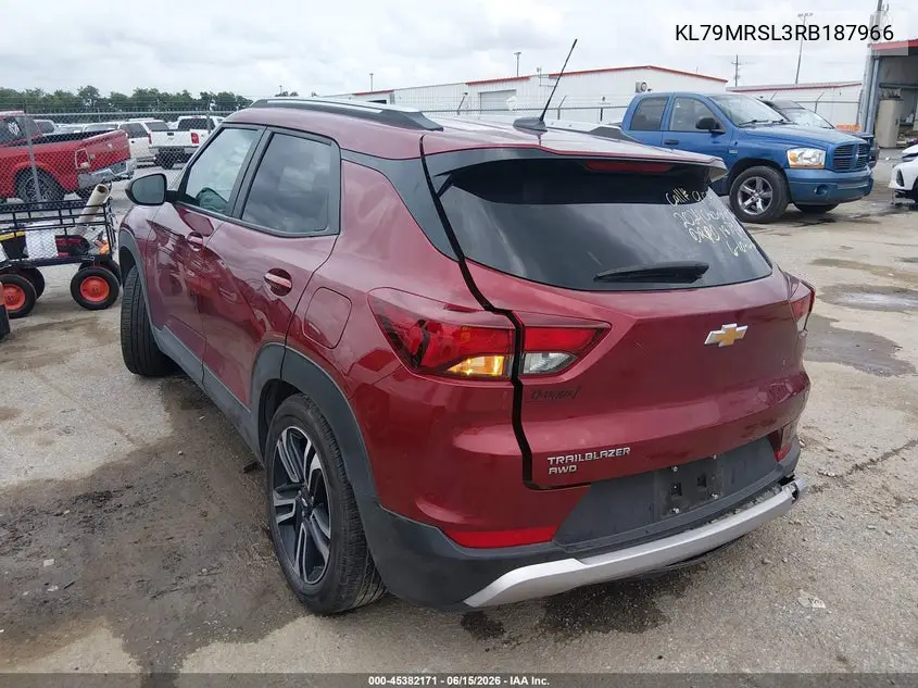 2024 Chevrolet Trailblazer Awd Lt VIN: KL79MRSL3RB187966 Lot: 45382171