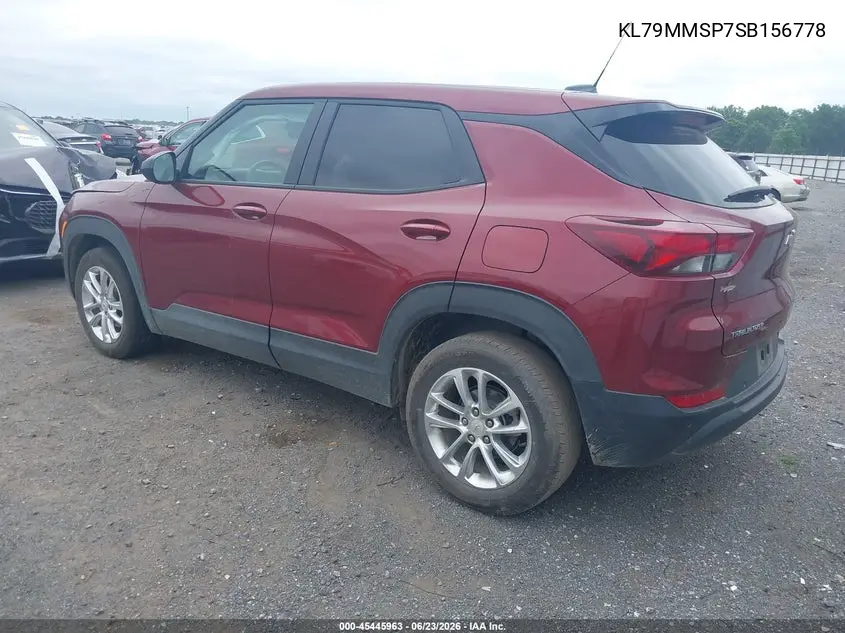 2025 Chevrolet Trailblazer Fwd Ls VIN: KL79MMSP7SB156778 Lot: 45445963