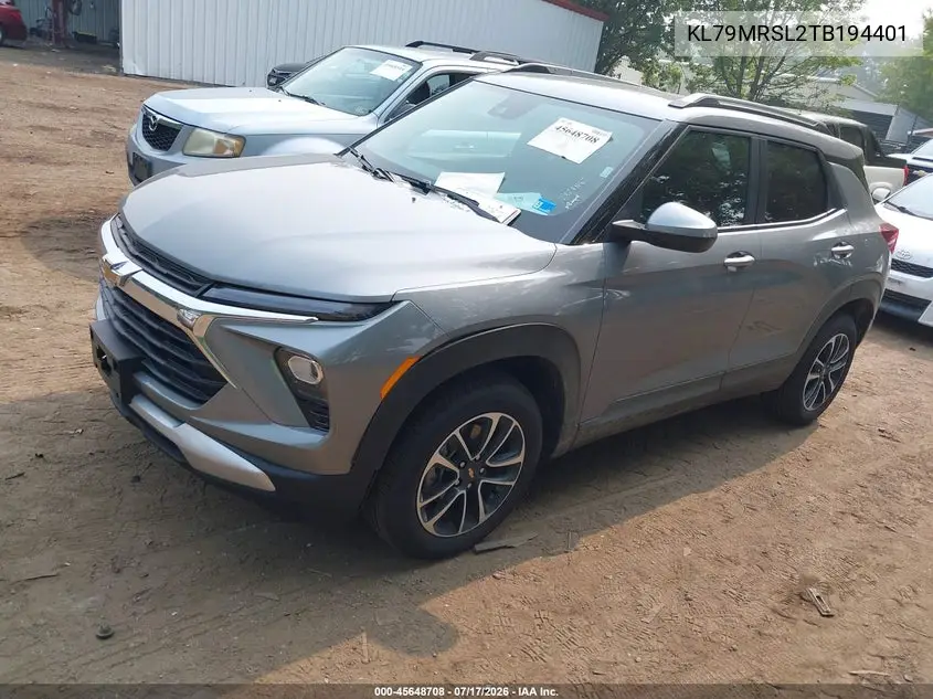 2026 Chevrolet Trailblazer Awd Lt VIN: KL79MRSL2TB194401 Lot: 45648708