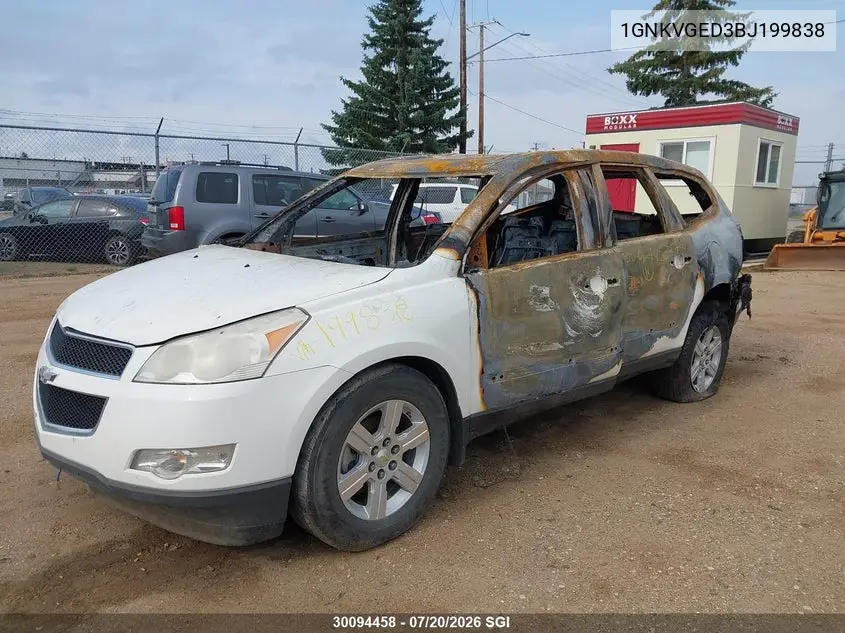 2011 Chevrolet Traverse Lt VIN: 1GNKVGED3BJ199838 Lot: 30094458