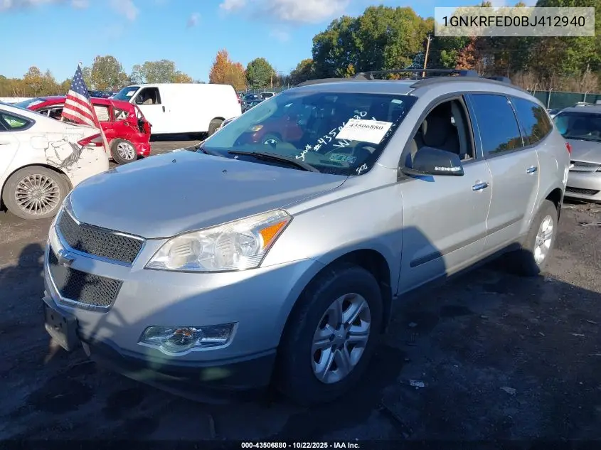 1GNKRFED0BJ412940 2011 Chevrolet Traverse Ls