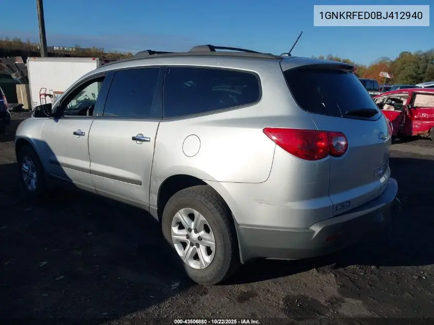 1GNKRFED0BJ412940 2011 Chevrolet Traverse Ls