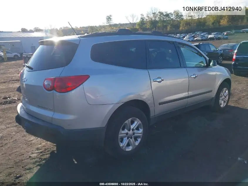 1GNKRFED0BJ412940 2011 Chevrolet Traverse Ls
