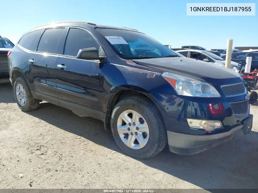 1GNKREED1BJ187955 2011 Chevrolet Traverse Ls
