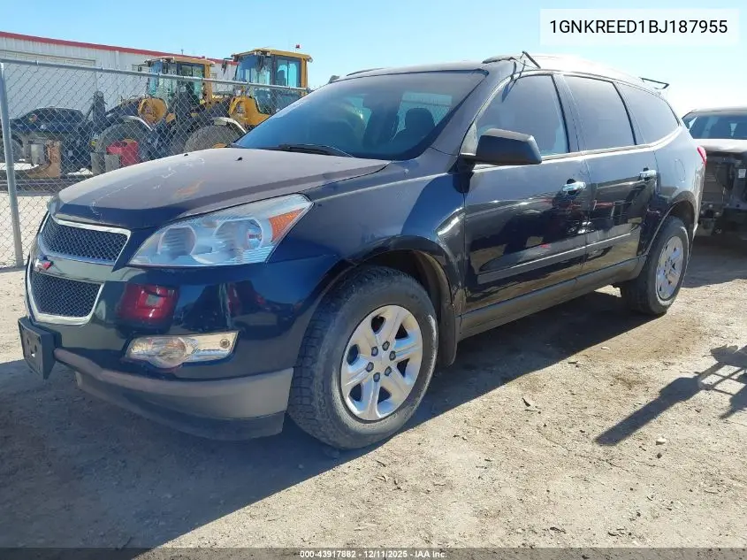 1GNKREED1BJ187955 2011 Chevrolet Traverse Ls