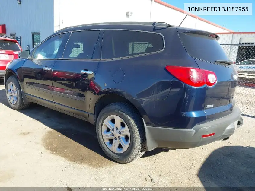 1GNKREED1BJ187955 2011 Chevrolet Traverse Ls