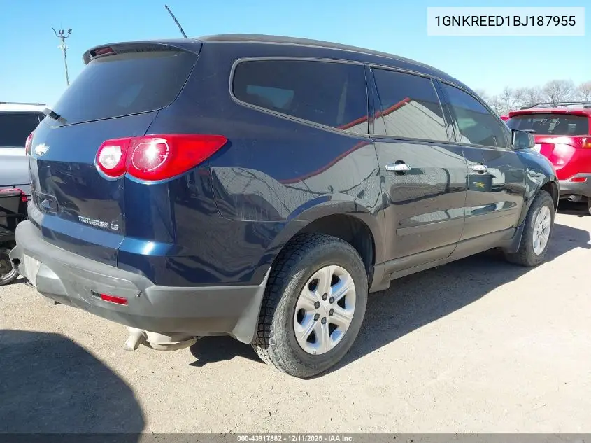 1GNKREED1BJ187955 2011 Chevrolet Traverse Ls