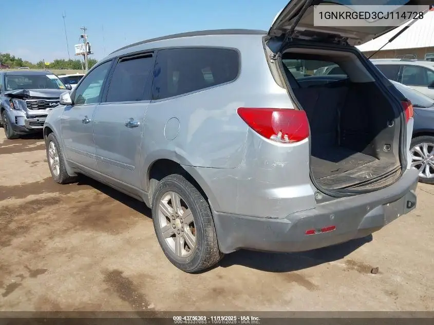 1GNKRGED3CJ114728 2012 Chevrolet Traverse 1Lt