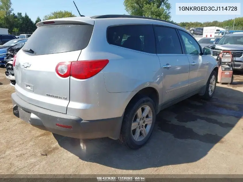 1GNKRGED3CJ114728 2012 Chevrolet Traverse 1Lt