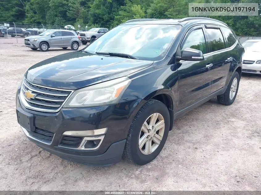 2013 Chevrolet Traverse Lt VIN: 1GNKVGKD9DJ197194 Lot: 45580607