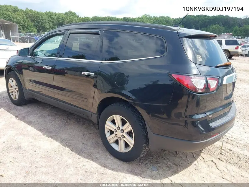 2013 Chevrolet Traverse Lt VIN: 1GNKVGKD9DJ197194 Lot: 45580607
