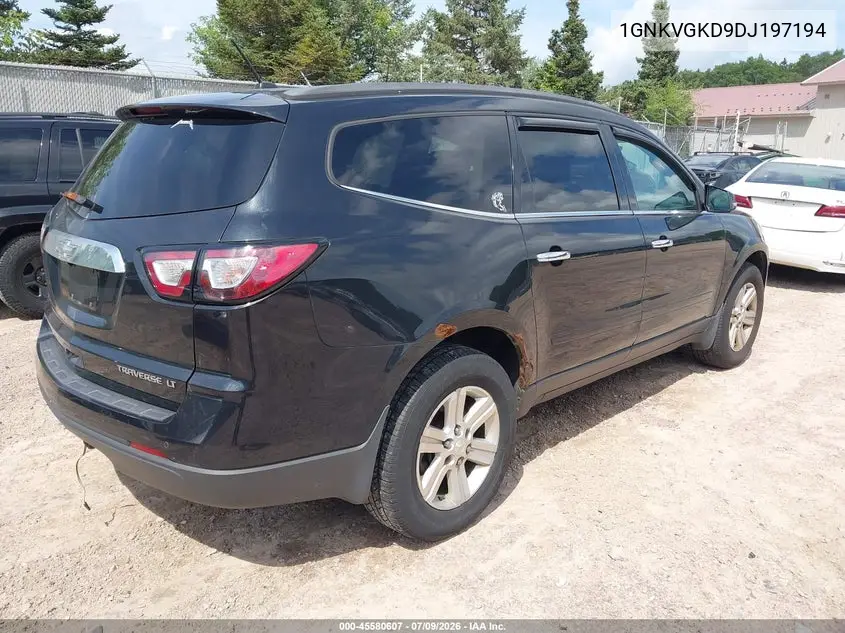 2013 Chevrolet Traverse Lt VIN: 1GNKVGKD9DJ197194 Lot: 45580607