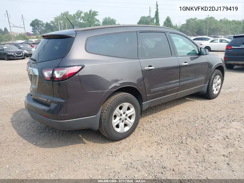2013 Chevrolet Traverse Ls VIN: 1GNKVFKD2DJ179419 Lot: 45611504