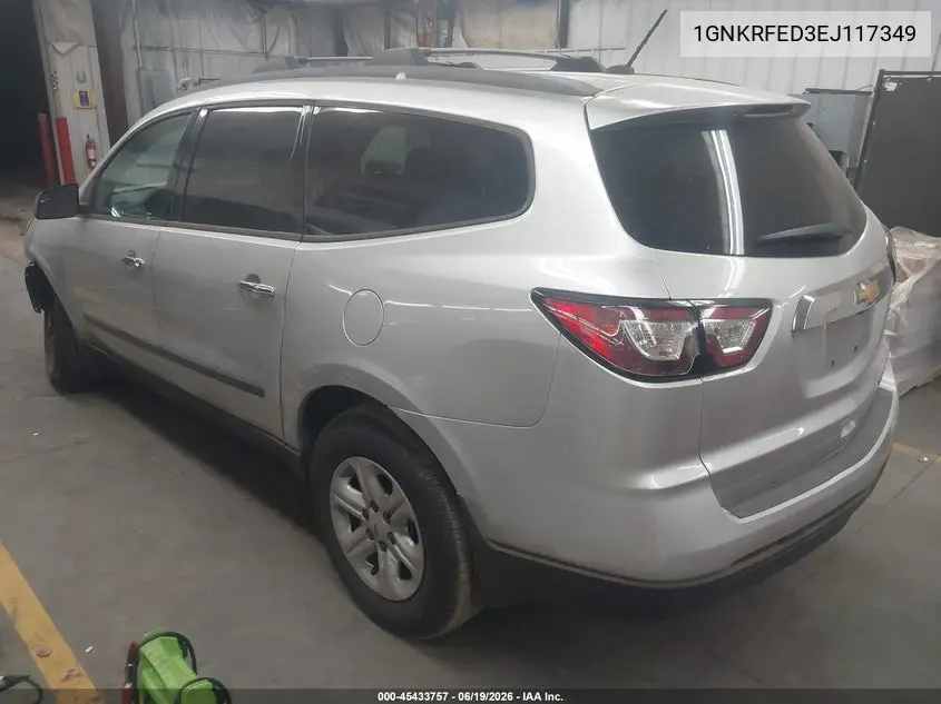 2014 Chevrolet Traverse Ls VIN: 1GNKRFED3EJ117349 Lot: 45433757