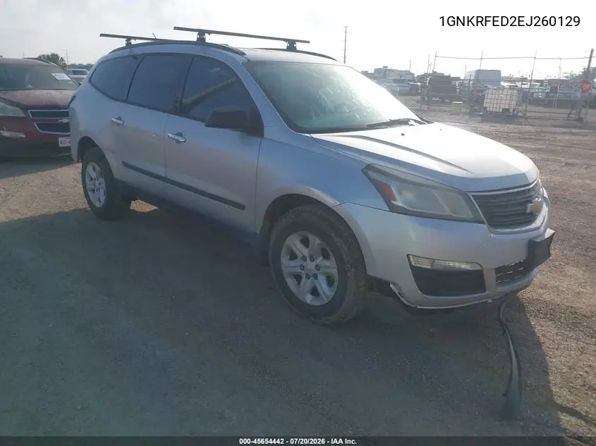 2014 Chevrolet Traverse Ls VIN: 1GNKRFED2EJ260129 Lot: 45654442
