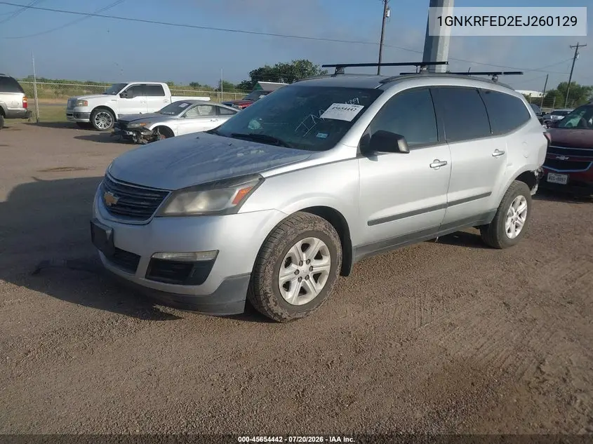 2014 Chevrolet Traverse Ls VIN: 1GNKRFED2EJ260129 Lot: 45654442