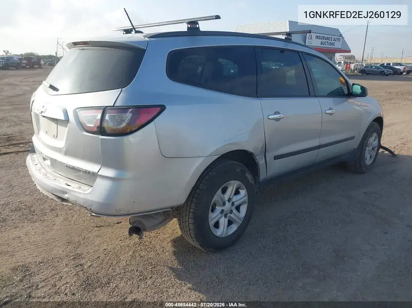 2014 Chevrolet Traverse Ls VIN: 1GNKRFED2EJ260129 Lot: 45654442