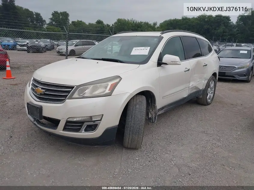 2014 Chevrolet Traverse Ltz VIN: 1GNKVJKDXEJ376116 Lot: 45656454
