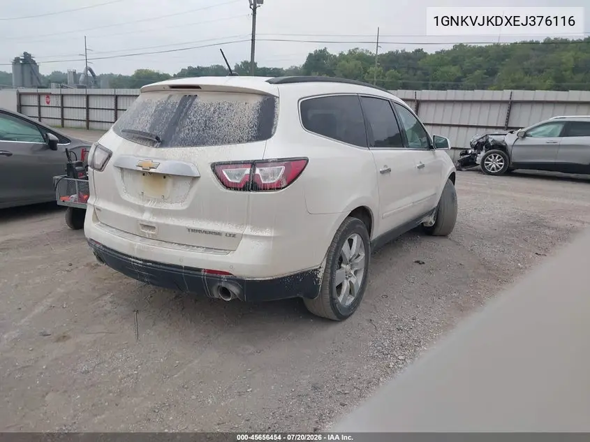 2014 Chevrolet Traverse Ltz VIN: 1GNKVJKDXEJ376116 Lot: 45656454