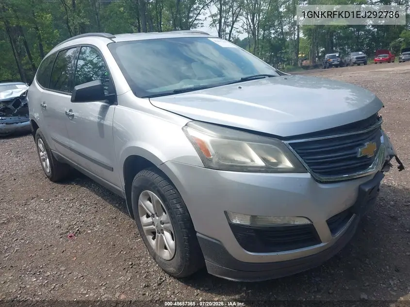 2014 Chevrolet Traverse Ls VIN: 1GNKRFKD1EJ292736 Lot: 45657365