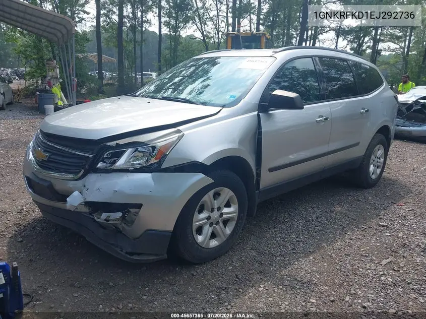 2014 Chevrolet Traverse Ls VIN: 1GNKRFKD1EJ292736 Lot: 45657365