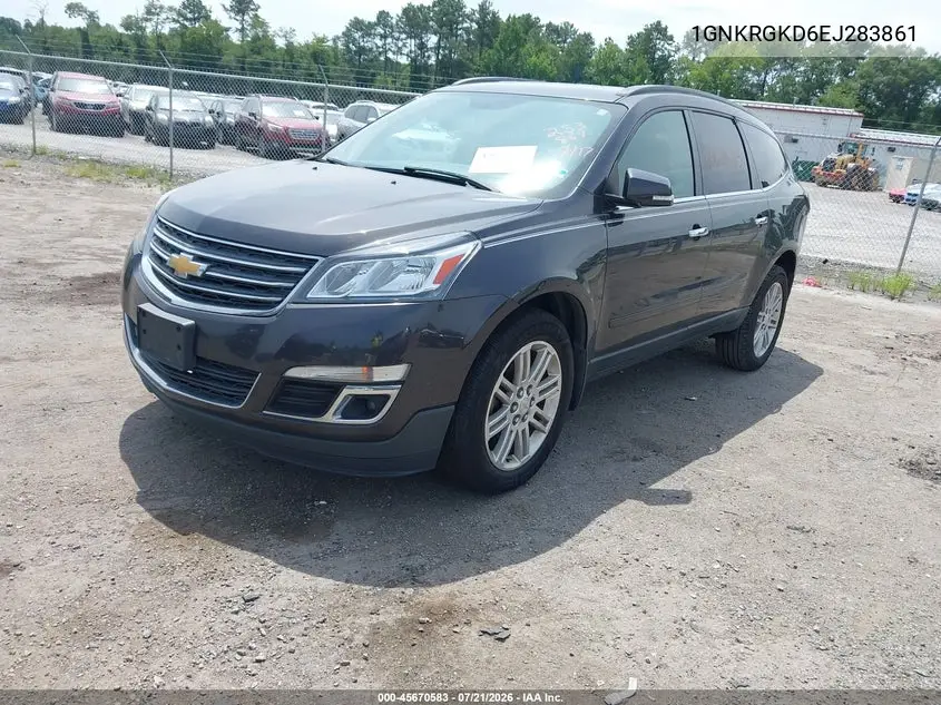2014 Chevrolet Traverse Lt VIN: 1GNKRGKD6EJ283861 Lot: 45670583