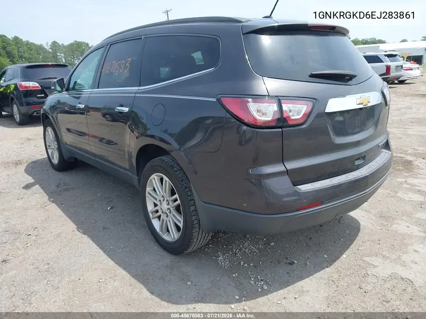 2014 Chevrolet Traverse Lt VIN: 1GNKRGKD6EJ283861 Lot: 45670583