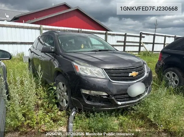 2015 Chevrolet Traverse Ls VIN: 1GNKVFED7FJ230668 Lot: 20264745