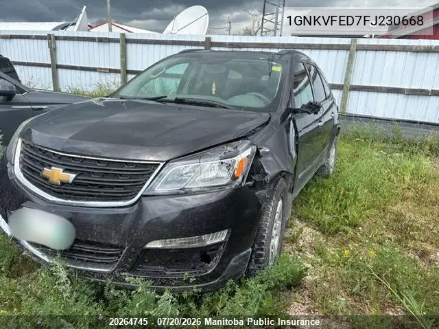 2015 Chevrolet Traverse Ls VIN: 1GNKVFED7FJ230668 Lot: 20264745