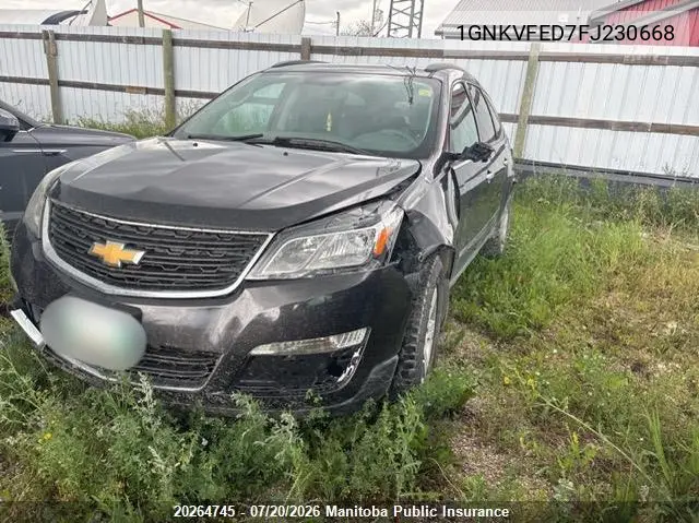 2015 Chevrolet Traverse Ls VIN: 1GNKVFED7FJ230668 Lot: 20264745