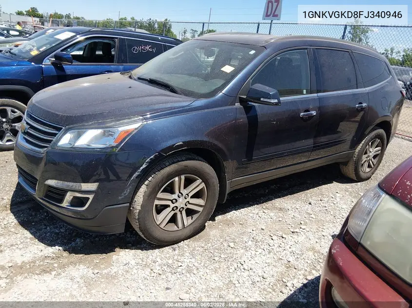 2015 Chevrolet Traverse 1Lt VIN: 1GNKVGKD8FJ340946 Lot: 45255340