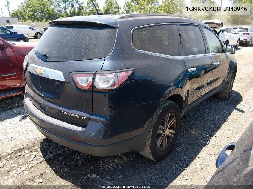 2015 Chevrolet Traverse 1Lt VIN: 1GNKVGKD8FJ340946 Lot: 45255340
