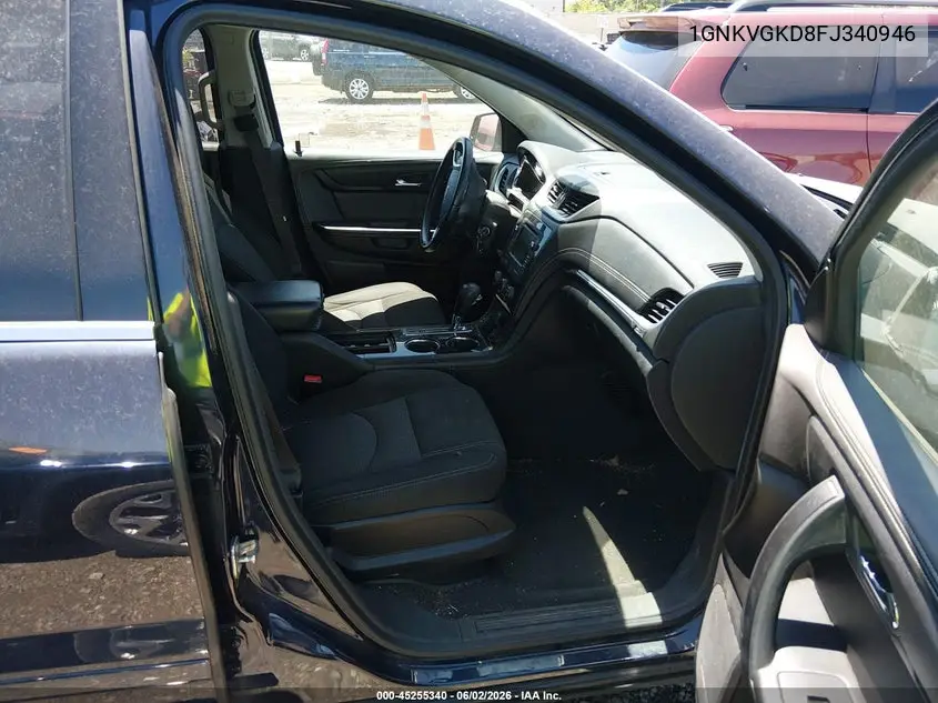 2015 Chevrolet Traverse 1Lt VIN: 1GNKVGKD8FJ340946 Lot: 45255340