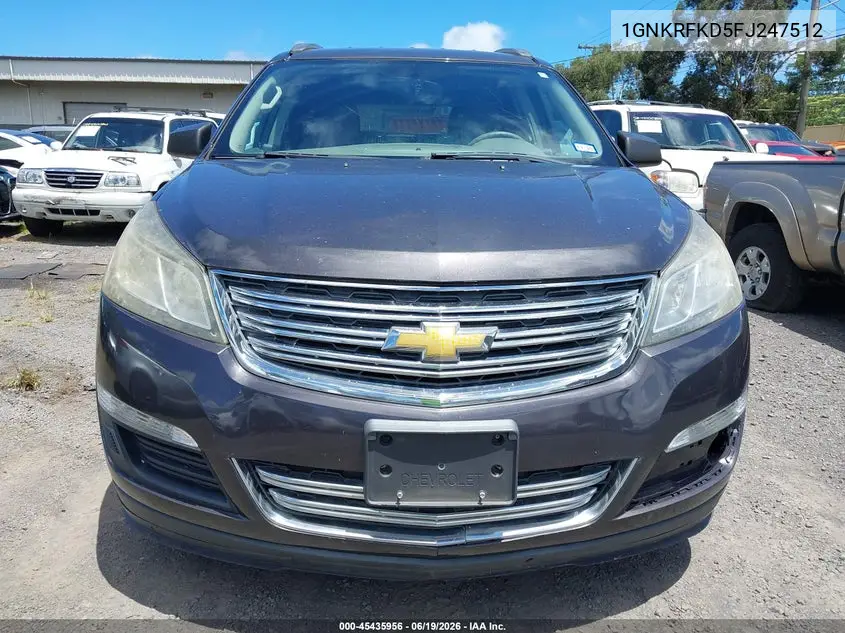 2015 Chevrolet Traverse Ls VIN: 1GNKRFKD5FJ247512 Lot: 45435956